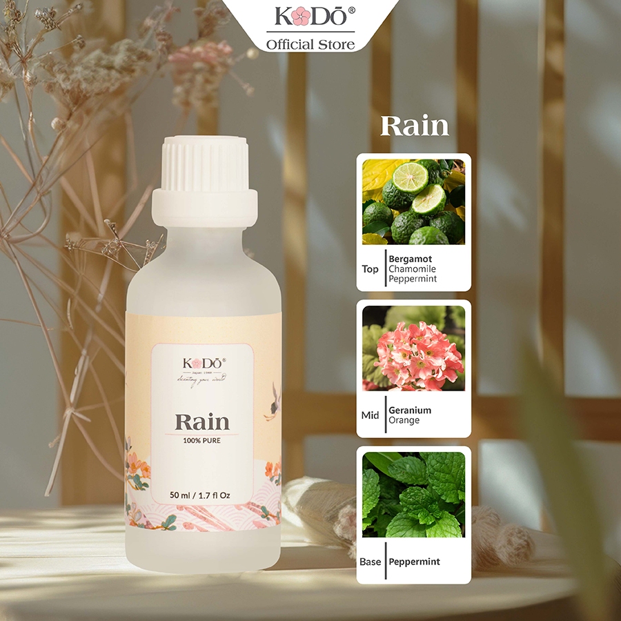 Ảnh Tinh Dầu Nước Hoa KODO Rain Hương Thanh Mát Làm Thơm Phòng, Không Gian, Quần Áo - Classic Collection- Chai 10/50/100ml 1