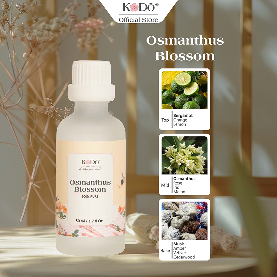 Ảnh Tinh Dầu Nước Hoa Kodo Osmanthus Blossom Hoa Mộc Tê Làm Thơm Phòng, Không Gian -  Classic Collection - Chai 10/50/100ml 1