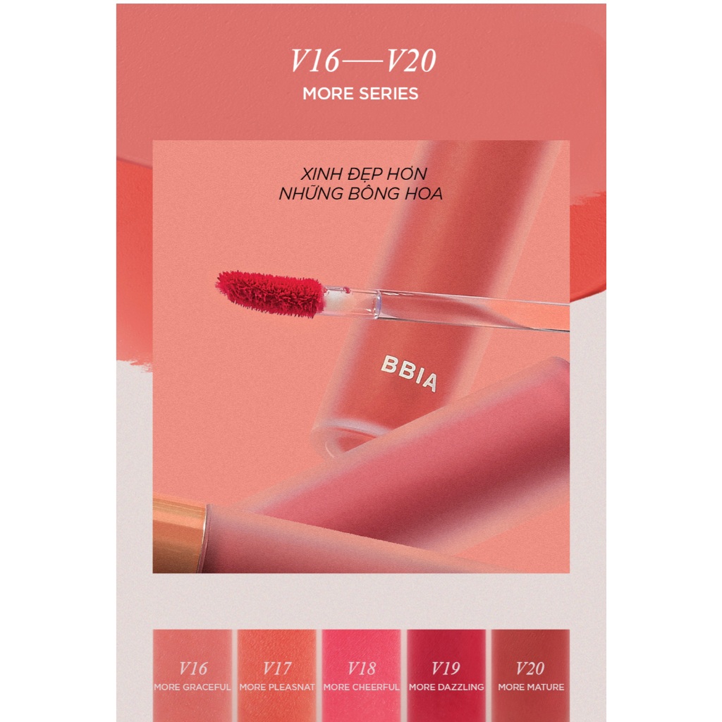 Ảnh Son Kem Lì Thuần Chay Bbia Last Velvet Tint - V Edition - Version 4 (5 màu) 5g 1