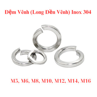 Long Đền Vênh INOX 304 (Vòng Đệm Vênh) M4 M5 M6 M8 M10 M12 M14 - Túi 20-30 Cái Chống Rỉ,Chống Nới Lỏng Bulong (Loại Xịn)