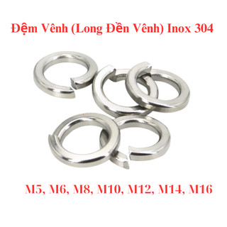 Long Đền Vênh INOX 304 (Vòng Đệm Vênh) M4 M5 M6 M8 M10 M12 M14 - Túi 20-30 Cái Chống Rỉ,Chống Nới Lỏng Bulong (Loại Xịn)