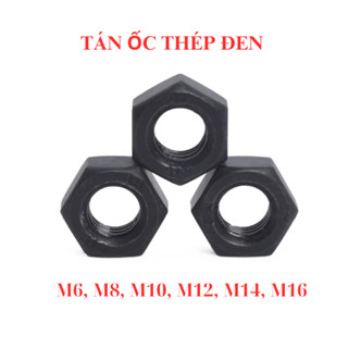 Đai ốc thép đen, Tán Ecu thép đen dùng Cho Bulong M6, M8, M10, M12, M14, M16 túi 30 con.