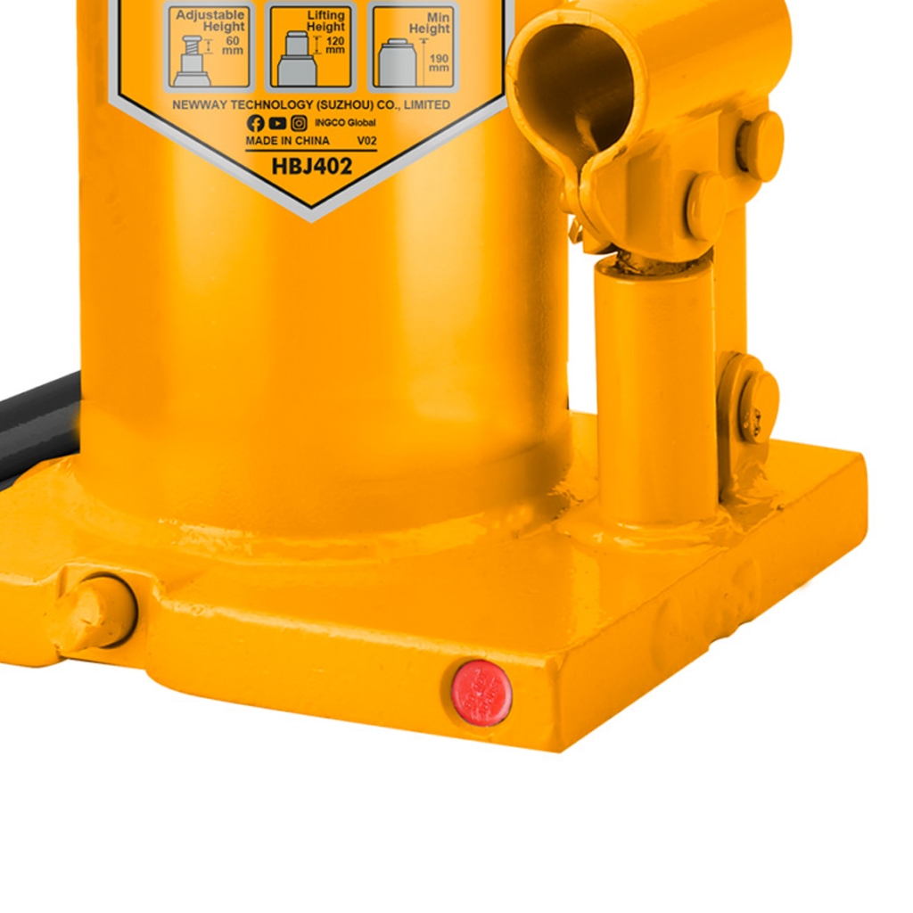 Ảnh Kích thủy lực 4 tấn INGCO HBJ402 tối thiểu chiều cao 190mm, tối đa chiều cao 370mm 2