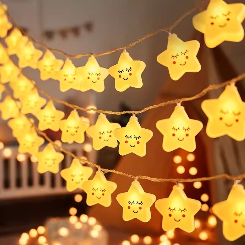 Đèn LED dây USB hình ngôi sao, cầu vồng, mây cute trang trí nhà cửa phòng ngủ, phòng khách siêu xinh, mang đi cắm trại.
