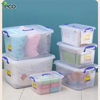 Thùng nhựa để đồ chơi, đựng đồ dùng đa năng ECO trong suốt có nắp đậy kín 6,5L/10L/15L/20L