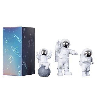 Mô Hình Phi Hành Gia Để Bàn Trang Trí Độc Đáo Hộp 3 Chiếc, Tượng Phi Hành Gia Decor Phòng Kèm Hộp Quà Tặng LABY HOME