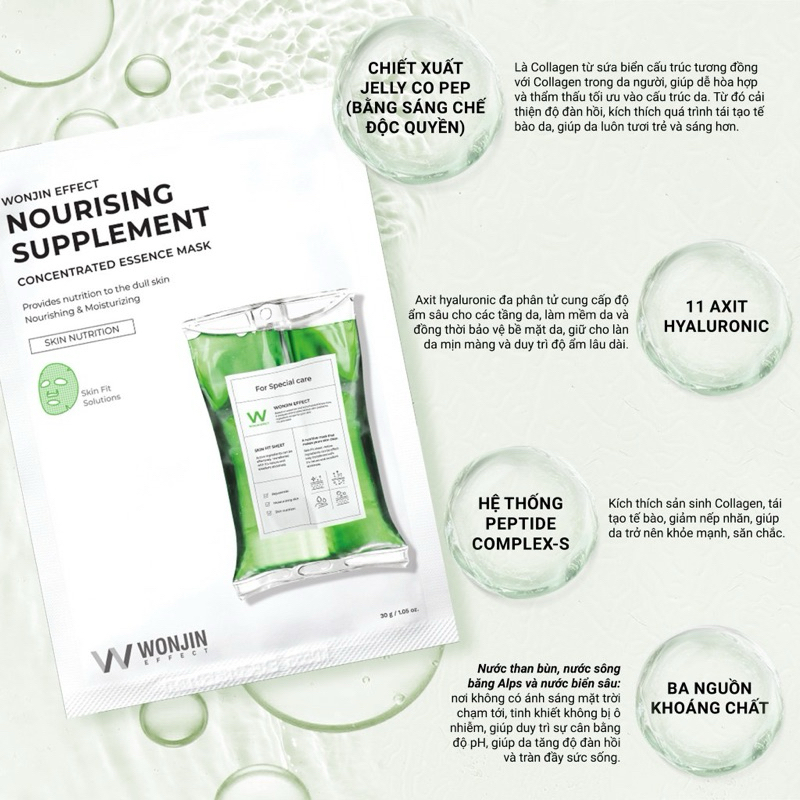 HỘP 10M Mặt Nạ Wonjin Effect Mask Dưỡng Sáng Da Cấp Ẩm Trẻ Hoá