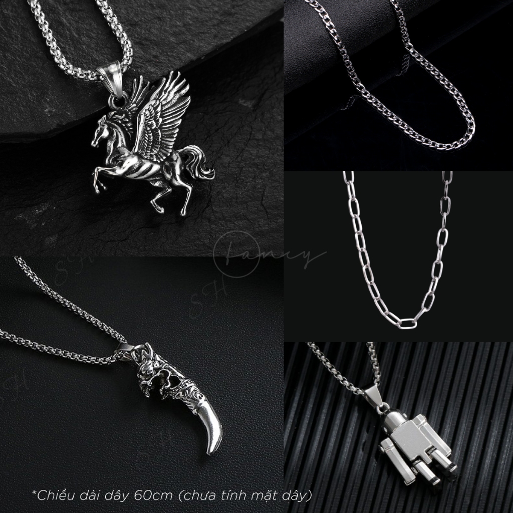 Dây chuyền titan không gỉ thời trang Fancy, vòng cổ unisex mặt dây nhiều mẫu phong cách hiphop
