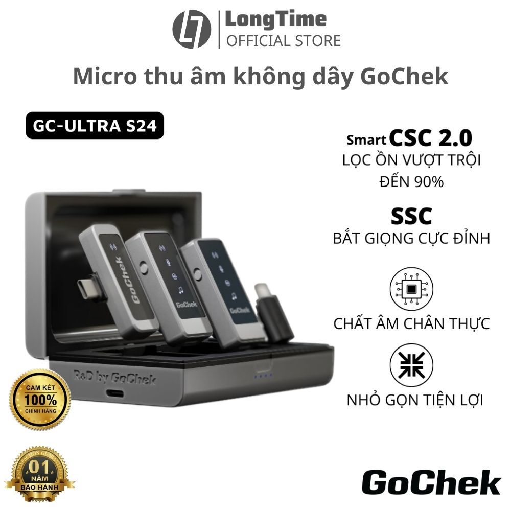 Mic thu âm không dây GoChek S24 ULTRA chính hãng Micro gocheck thu âm ...