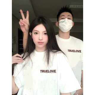 Áo thun đôi nam nữ True Love phông tay lỡ, set đồ bộ đôi chất liệu Premium Cotton 100% [A015]