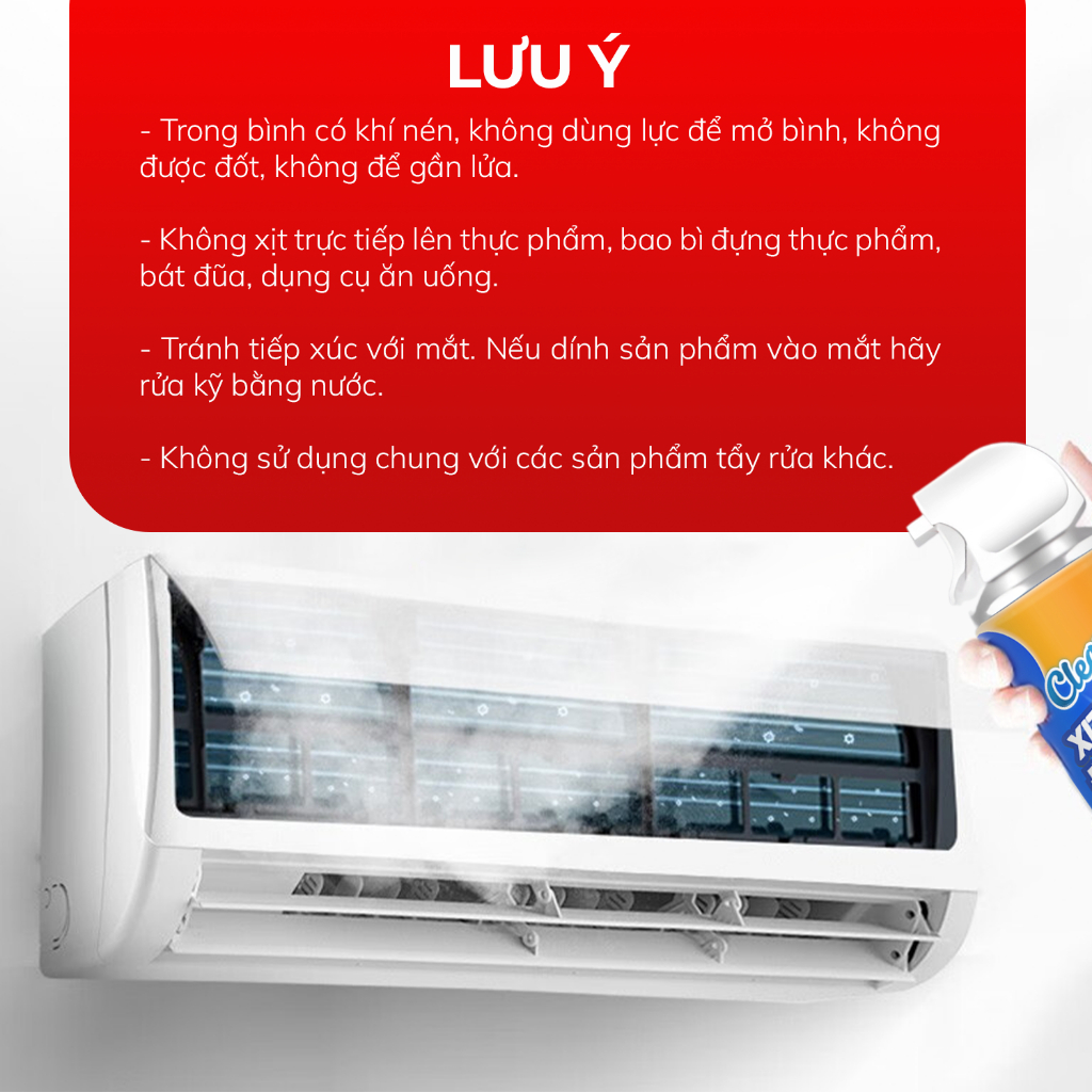 Ảnh Xịt làm sạch điều hòa Cleanz làm sạch diệt khuẩn bằng công nghệ ion bạc Ag+ 3