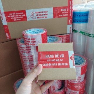 1 Cuộn băng keo màu đỏ chữ Hàng dễ vỡ và Cảm ơn bạn shipper, 1 cuộn 200gram