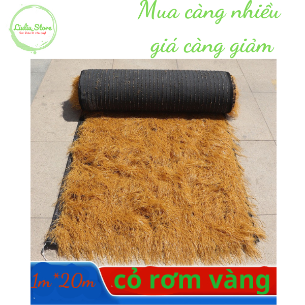 Cuộn 20m2 Cỏ rơm vàng nhân tạo làm mái nhà chống nóng, độ thẩm mỹ cao ...