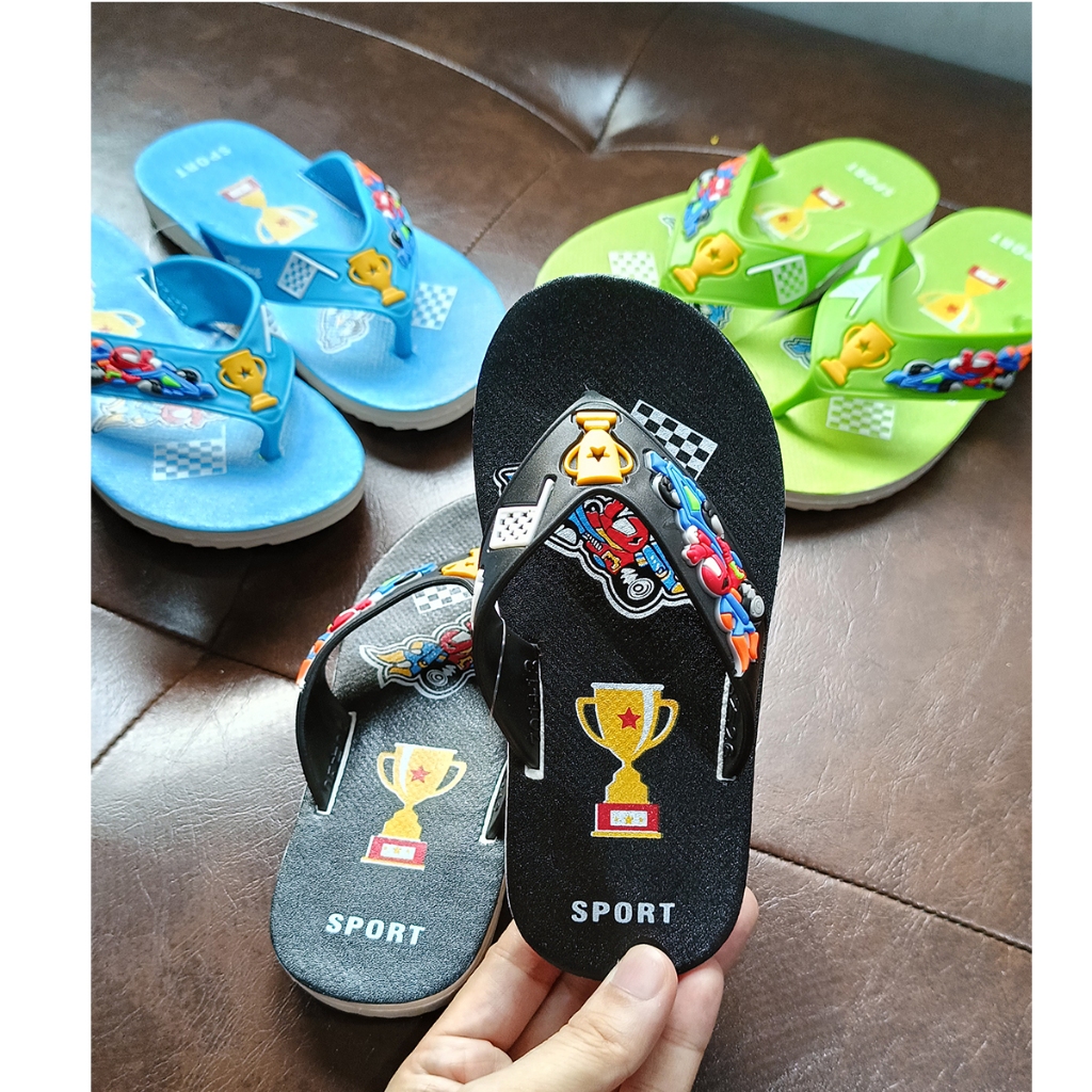 Dép trẻ em , tông SPORT cho bé trai, dép xỏ ngón bằng nhựa đi êm chân, chống trượt, đi mưa thoải mái