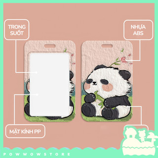 [Sẵn VN] Bao Đựng Thẻ Nhân Viên Dọc Nhựa ABS Phong Cách Nhân Vật Hoạt Hình Gấu Trúc Panda Art
