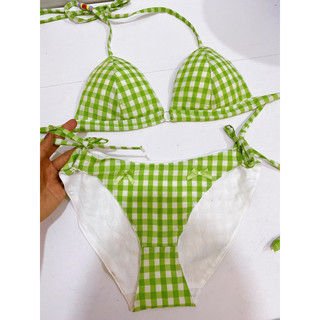 Set bra đi biển style tiểu thư tone caro handmade by Mimi house