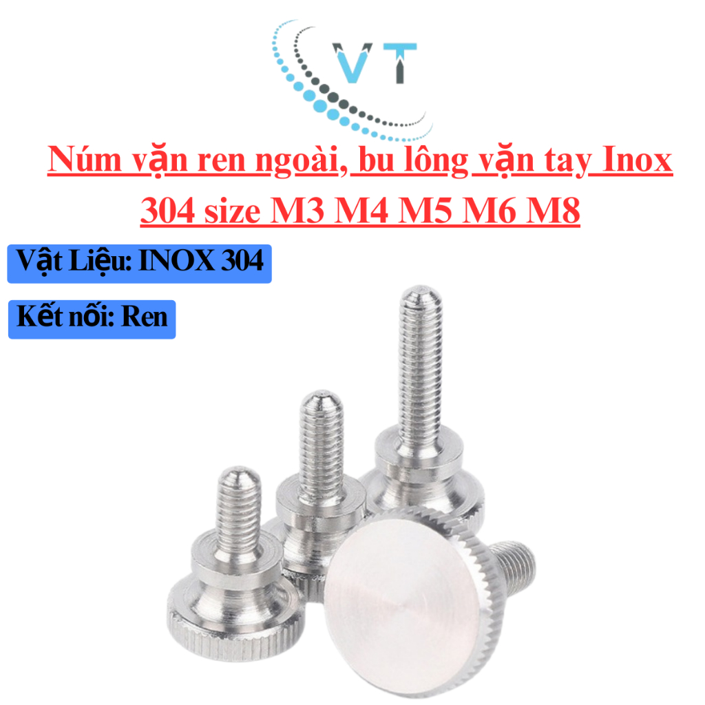 Núm vặn ren hay còn được gọi bu long vặn tay, núm vặn ren ngoài M3 M4 M5 M6 M8