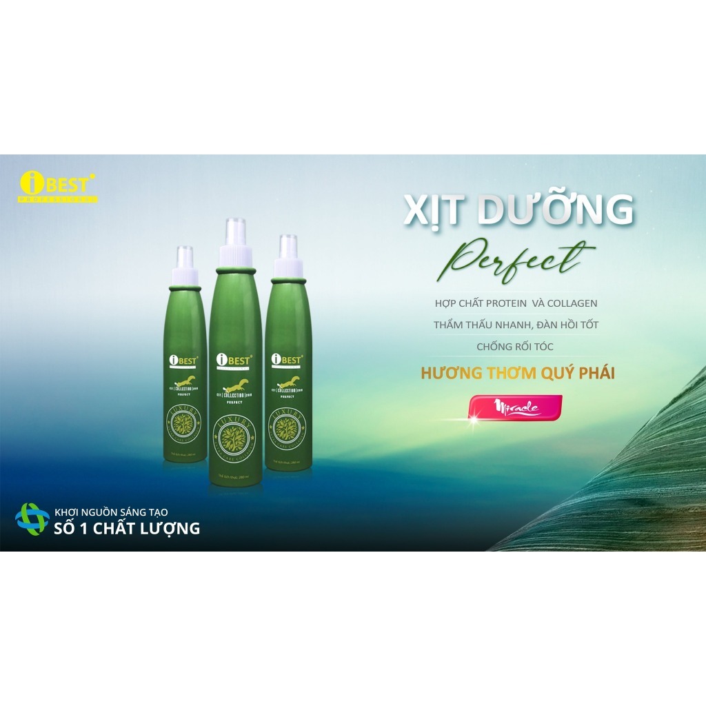 Xịt dưỡng Aminis Amino Rebuild IBEST và  Perfect 280ml và Luxury Collagen 280ml