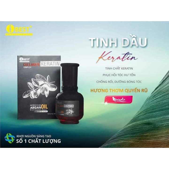 Tinh dầu phục hồi dưỡng tóc Argan Avocado Oil For Shiny&Healthy Hair iBest 60ml VAF Tinh dầu hồi sinh tóc hư tổn iBest K