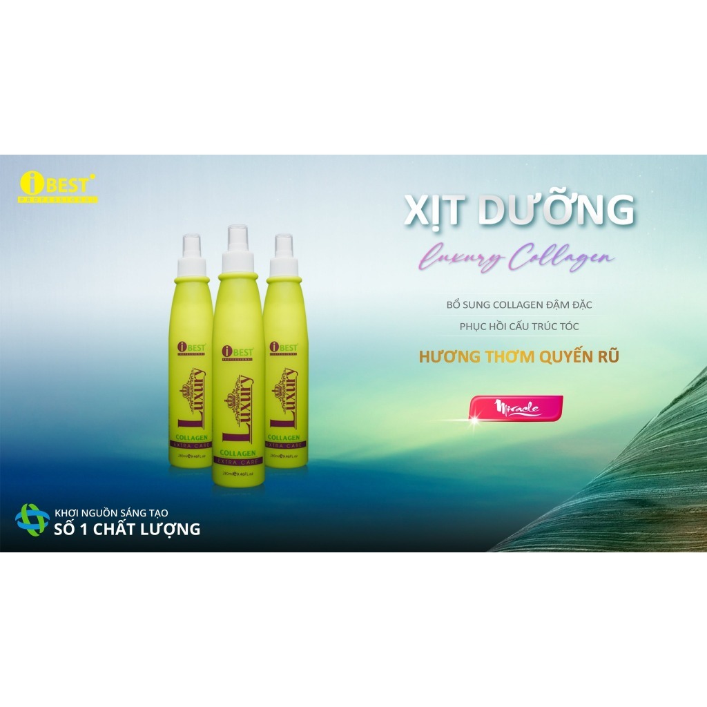 Xịt dưỡng Aminis Amino Rebuild IBEST và  Perfect 280ml và Luxury Collagen 280ml