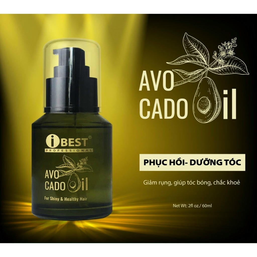 Tinh dầu phục hồi dưỡng tóc Argan Avocado Oil For Shiny&Healthy Hair iBest 60ml VAF Tinh dầu hồi sinh tóc hư tổn iBest K