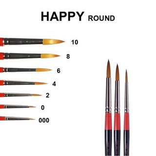 [Hỏa tốc HCM] Cọ Vẽ Màu Nước Happy Series 1845 - Đầu Tròn và Đầu Set - Nhiều Size Khác Nhau