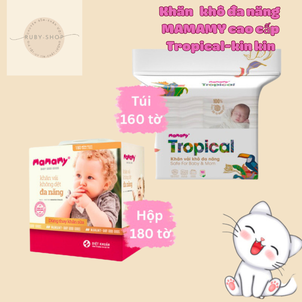 Khăn khô đa năng Mamamy 180 tờ / Mamamy Tropical 160 tờ chính hãng công ...