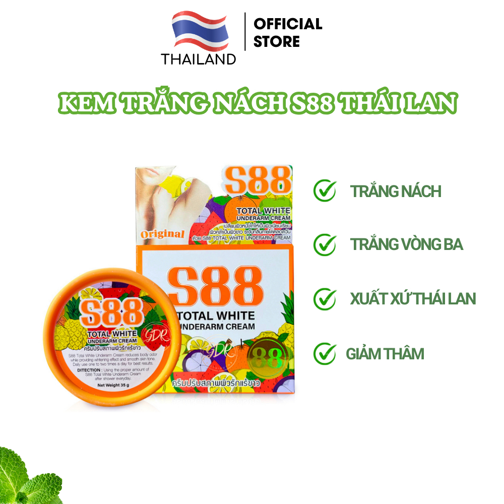 Kem trắng nách S88 Thái Lan, kem giảm thâm nách thâm mông, khử mùi hôi nách 35gr S88 FATA CO'S
