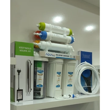 Bộ lọc nano không dùng điện , không nước thải 8 cấp + UV ( đầy đủ vòi, tay mở, van cấp nước , lõi lọc )