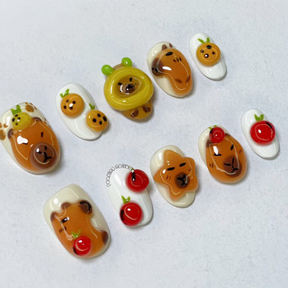 Nailbox Capybara nặn gel nổi form ngắn dễ thương được đổi form
