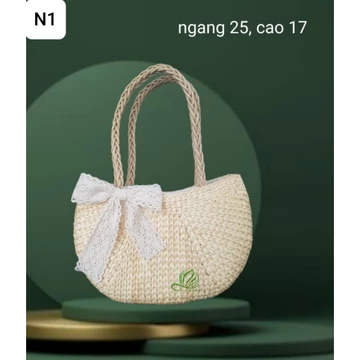 Túi lục bình bán nguyệt khuyết - túi cói đi biển, chụp hình - túi xách nữ cầm tay - khi sỉ túi cói, lục bình