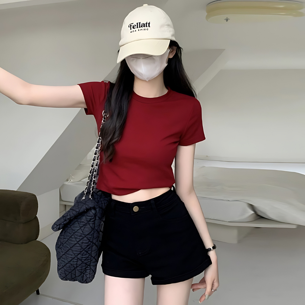 Ảnh Áo croptop nữ ôm body trơn nhiều màu - LOZA PH403302 2