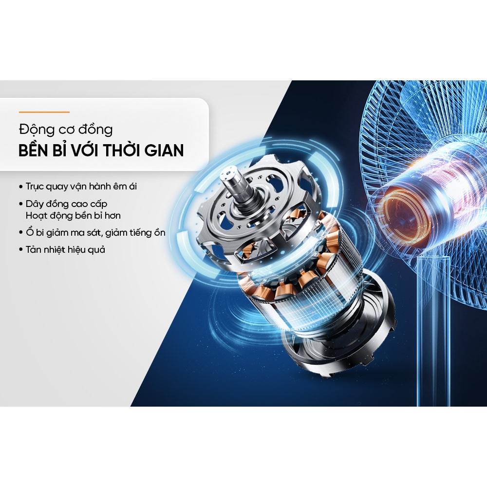 Ảnh Quạt đứng Sunhouse 5 cánh 120W SHD-7392, động cơ đồng nguyên chất, vận hành êm ái, không tiếng ồn 3