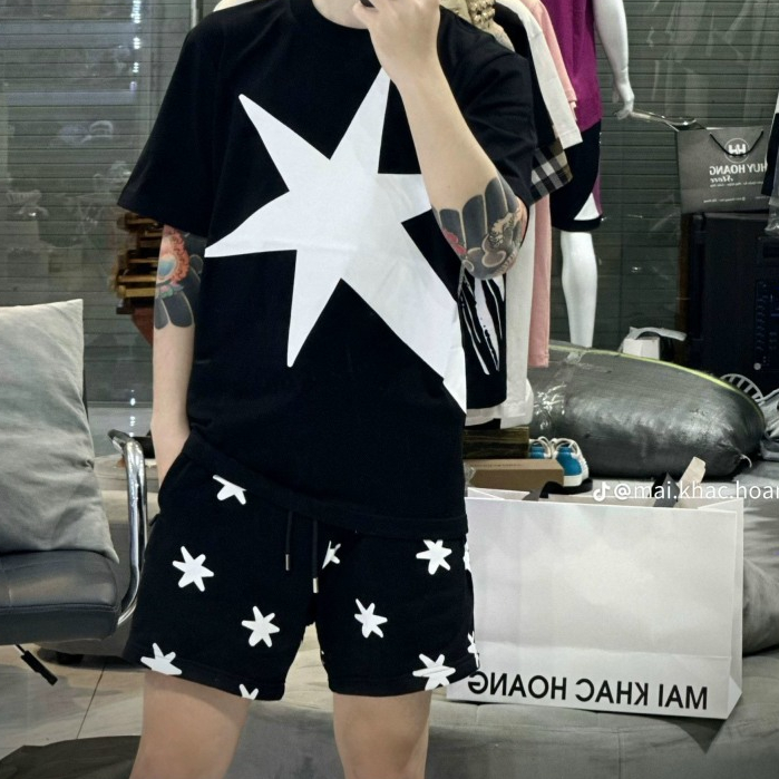 Quần Short Sao In 5D Chất Cotton Phong Cách Trẻ Trung Phù Hợp Đi Biển Du Lịch - Quần Short Nam Nữ Hot Trend New 2024