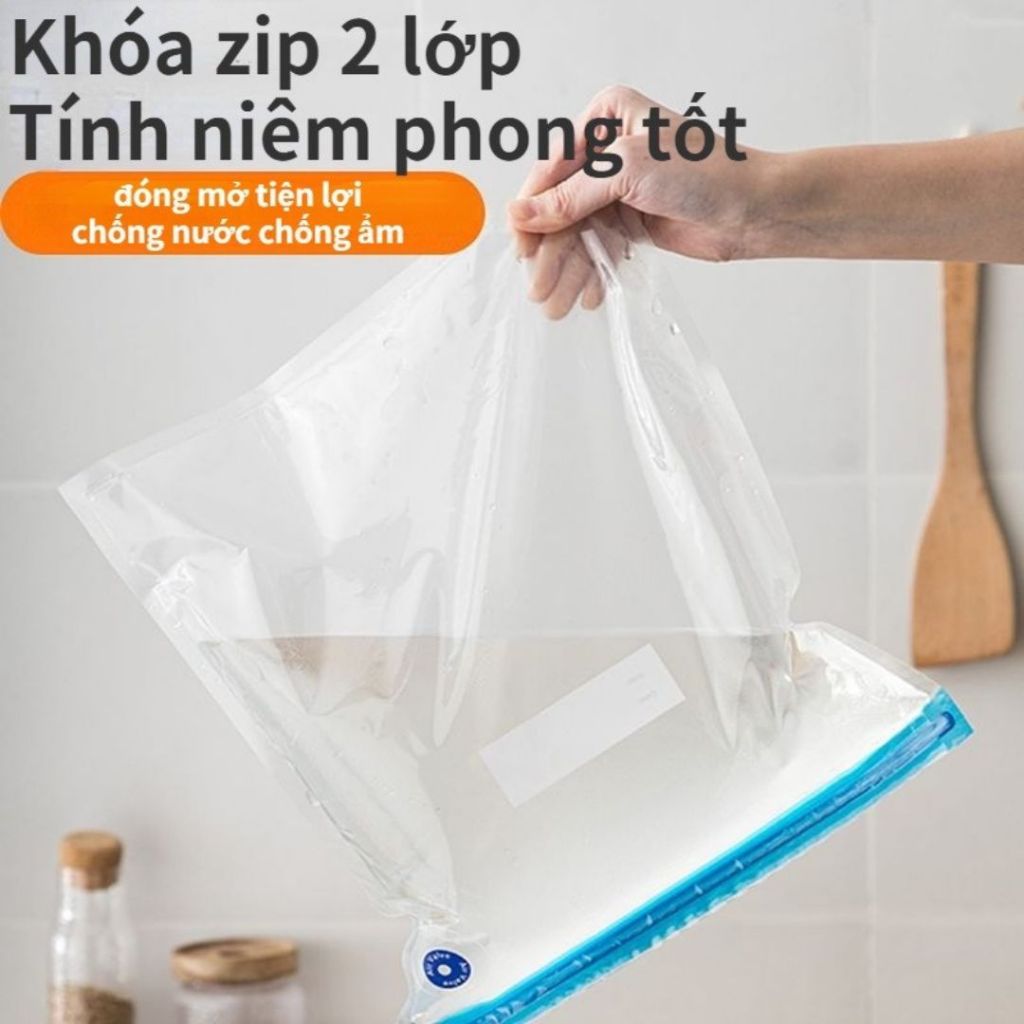 Ảnh Combo túi hút chân không thực phẩm khóa zip bảo quản đồ ăn chất liệu cao cấp an toàn cho sức khỏe 2
