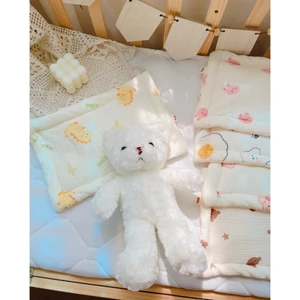 Gối vuông xô Muslin mềm mại, ruột bông organic an toàn cho bé kích thước 33x22cm vải cotton DT03