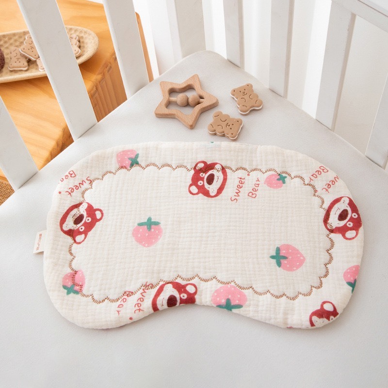 Gối xô Muslin cho bé sơ sinh, kích thước 38x20cm, organic an toàn êm ái DT02