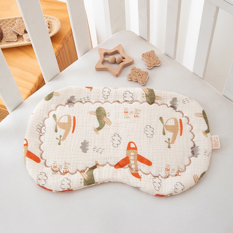 Gối xô Muslin cho bé sơ sinh, kích thước 38x20cm, organic an toàn êm ái DT02