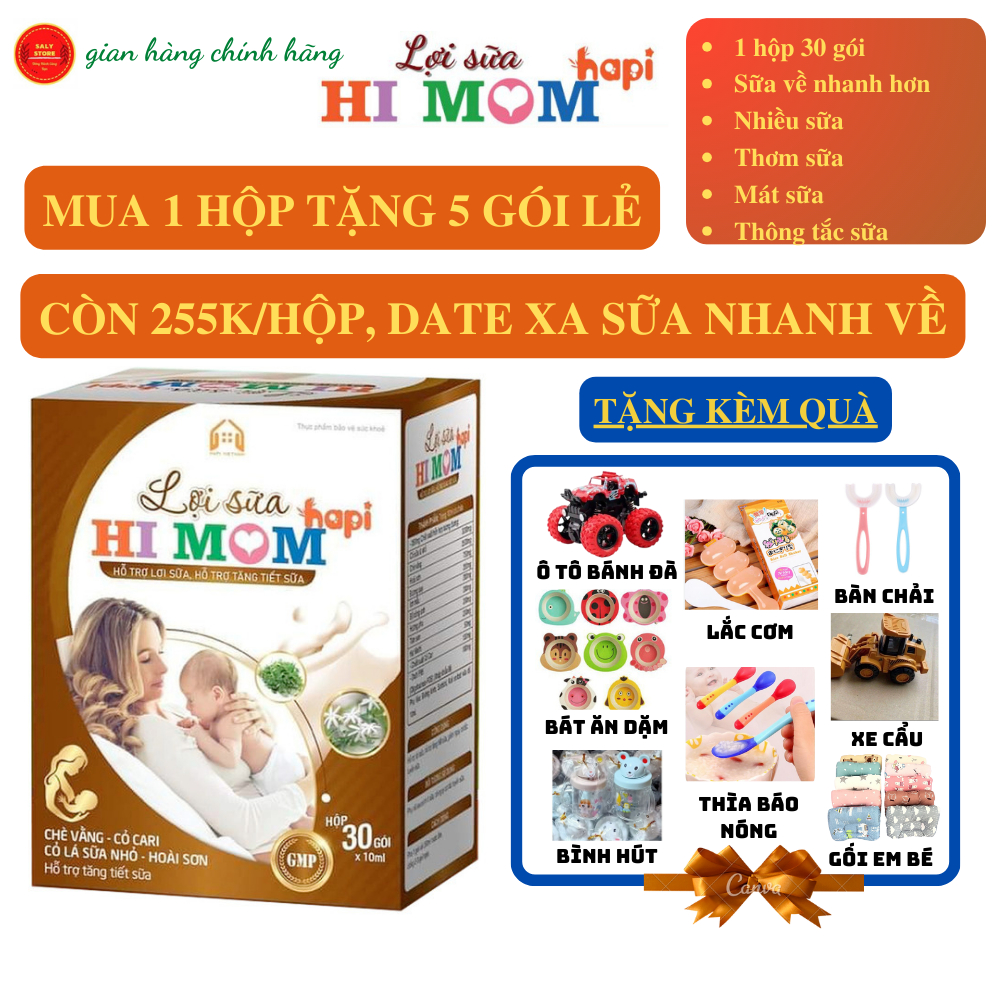 Lợi Sữa Hi Mom - Giúp Tăng Tiết Sữa, Mát Sữa, Thông Tắc Tuyến Sữa, Lợi Sữa Hapi [CHÍNH HÃNG]