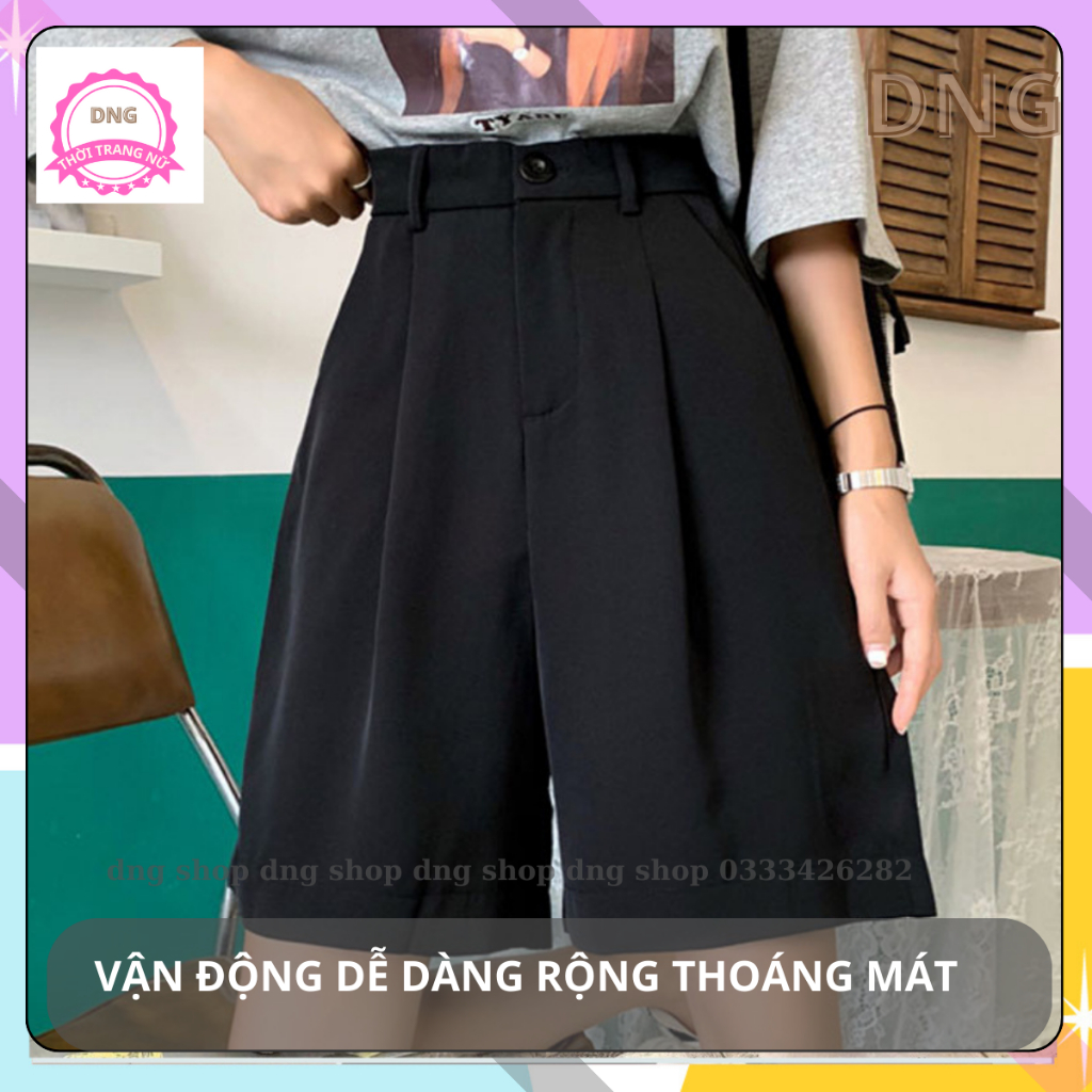 Quần Rộng ỐNG lửng Nữ Đẹp Lưng Cạp Cao,Quần Đùi Ống Đứng Ngố Ngắn Đi Bộ Đi Chơi Cao Cấp Hàn Quốc  Màu đen NÂU BE-DNG