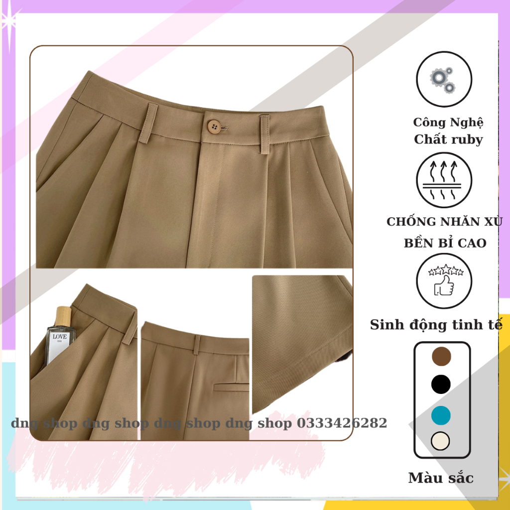 Quần Rộng ỐNG lửng Nữ Đẹp Lưng Cạp Cao,Quần Đùi Ống Đứng Ngố Ngắn Đi Bộ Đi Chơi Cao Cấp Hàn Quốc  Màu đen NÂU BE-DNG