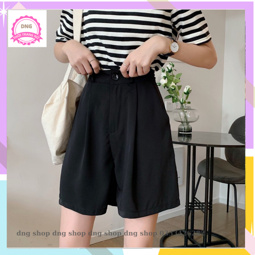 Quần Rộng ỐNG lửng Nữ Đẹp Lưng Cạp Cao,Quần Đùi Ống Đứng Ngố Ngắn Đi Bộ Đi Chơi Cao Cấp Hàn Quốc  Màu đen NÂU BE-DNG