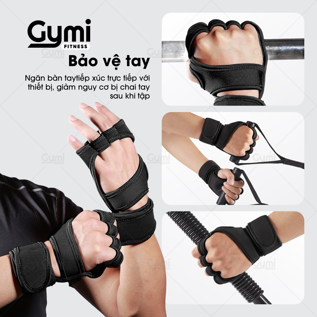 [1 Đôi] Găng Tay Tập Gym Kết Hợp Bảo Vệ Cổ Tay Chất Liệu Silicon Thời Trang - GT-SKDK