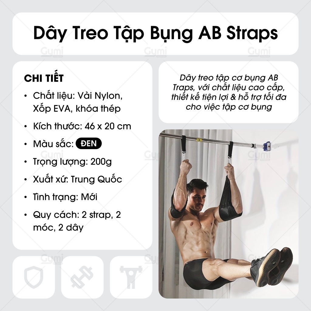 Dây Treo Tập Đá Bụng Dưới AB Straps - Dây Tập Gym, Tập Cơ Bụng - ABTraps