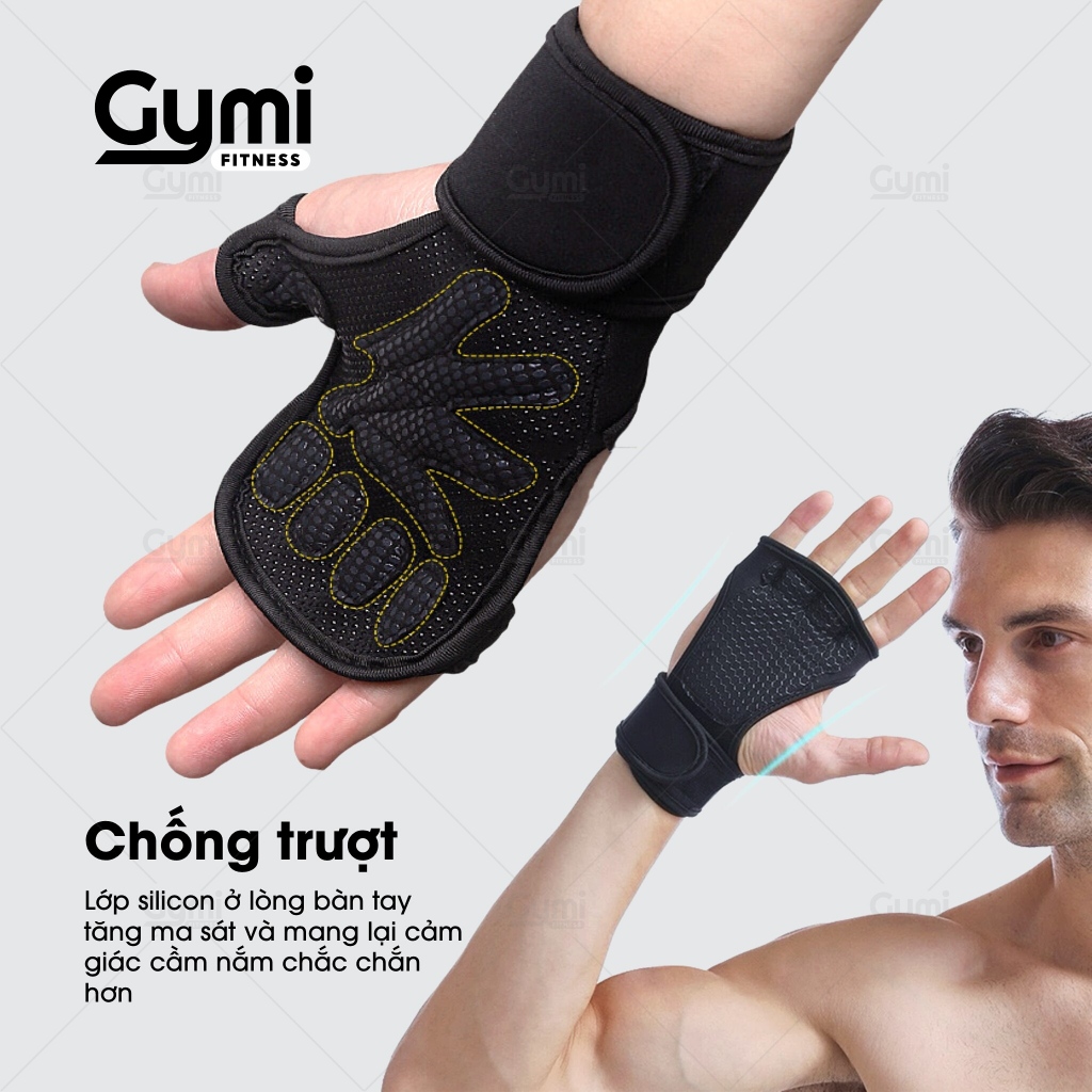 [1 Đôi] Găng Tay Tập Gym Kết Hợp Bảo Vệ Cổ Tay Chất Liệu Silicon Thời Trang - GT-SKDK