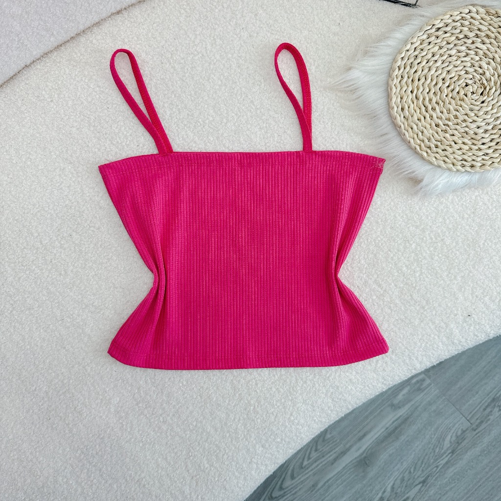 Áo 2 Dây Croptop Bigsize Nữ Dáng Ôm Vải Gân Tăm Mặc Đi Biển, Co Giãn Thoáng Mát – Mã G118