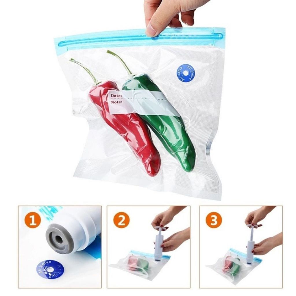 Ảnh Bơm hút túi chân không đựng thực phẩm bảo quản đồ ăn trong tủ lạnh giúp tươi hơn an toàn hơn 2