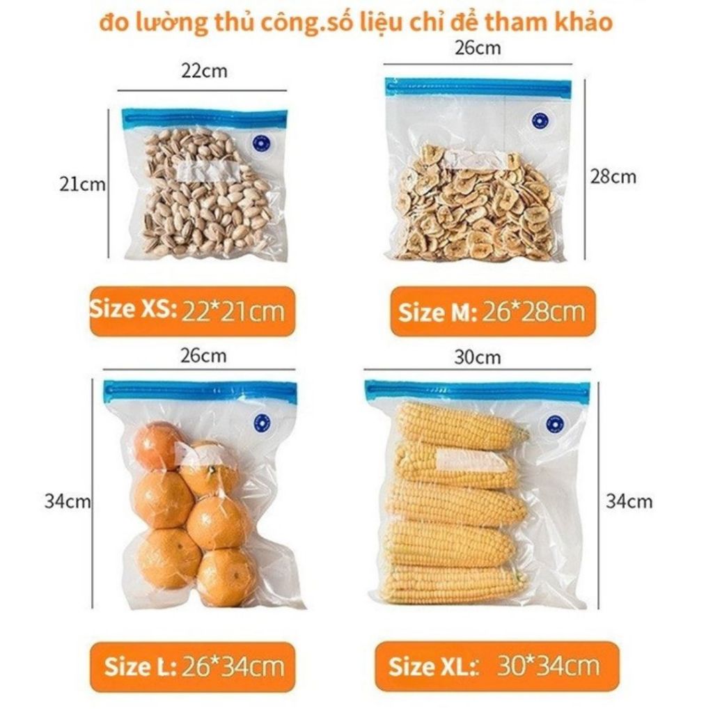Ảnh Combo túi hút chân không thực phẩm khóa zip bảo quản đồ ăn chất liệu cao cấp an toàn cho sức khỏe 4