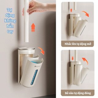 Bộ cọ vệ sinh dùng một lần nâng cấp ECO, Cọ chà toilet xoay 360 độ thế hệ mới kèm 8 đầu cọ thay thế
