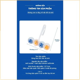Viên Bóng Treo Bồn Cầu Sạch Khuẩn Thơm Mát, Vỉ 4 Viên Sủi Vệ Sinh Khử Mùi 88480